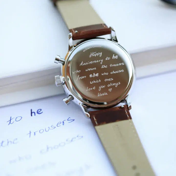 Handwriting Engraving Men's Watch - Architect Motivator-NEVANNA