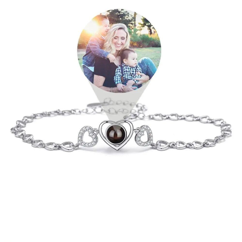 Crystal Heart Projection Bracelet-Bracelets-NEVANNA