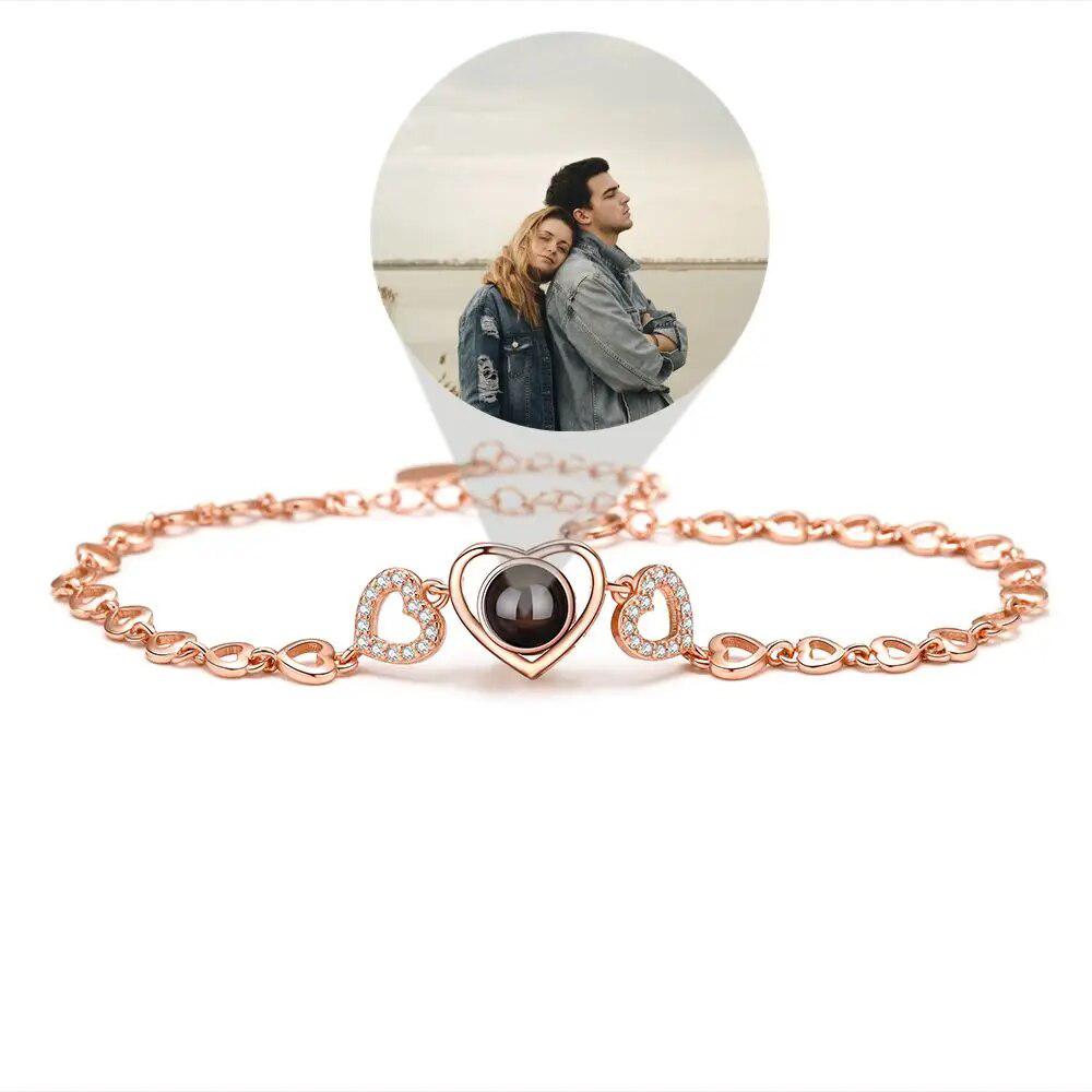 Crystal Heart Projection Bracelet-Bracelets-NEVANNA