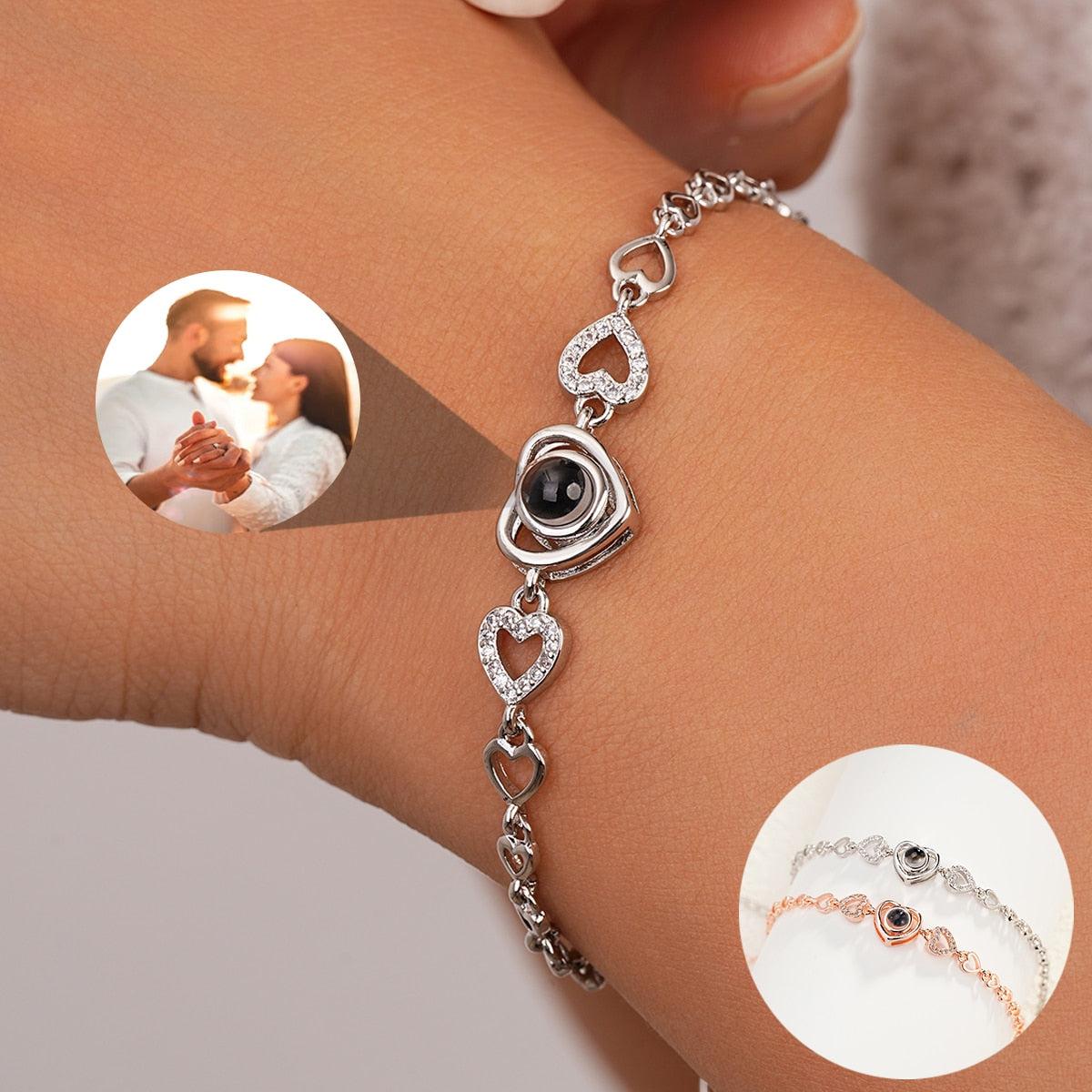 Crystal Heart Projection Bracelet-Bracelets-NEVANNA