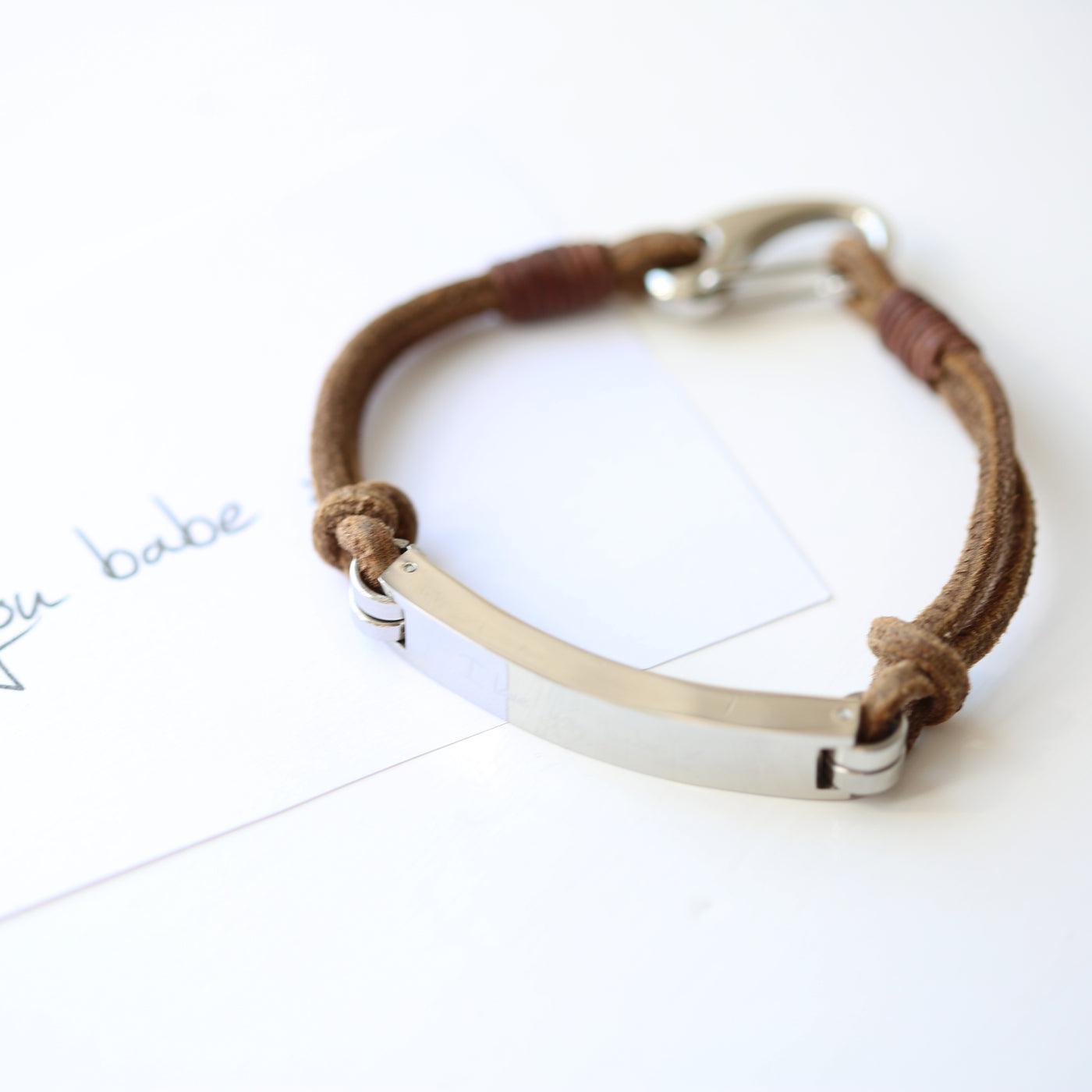Engraved Handwriting Leather Bracelet-NEVANNA