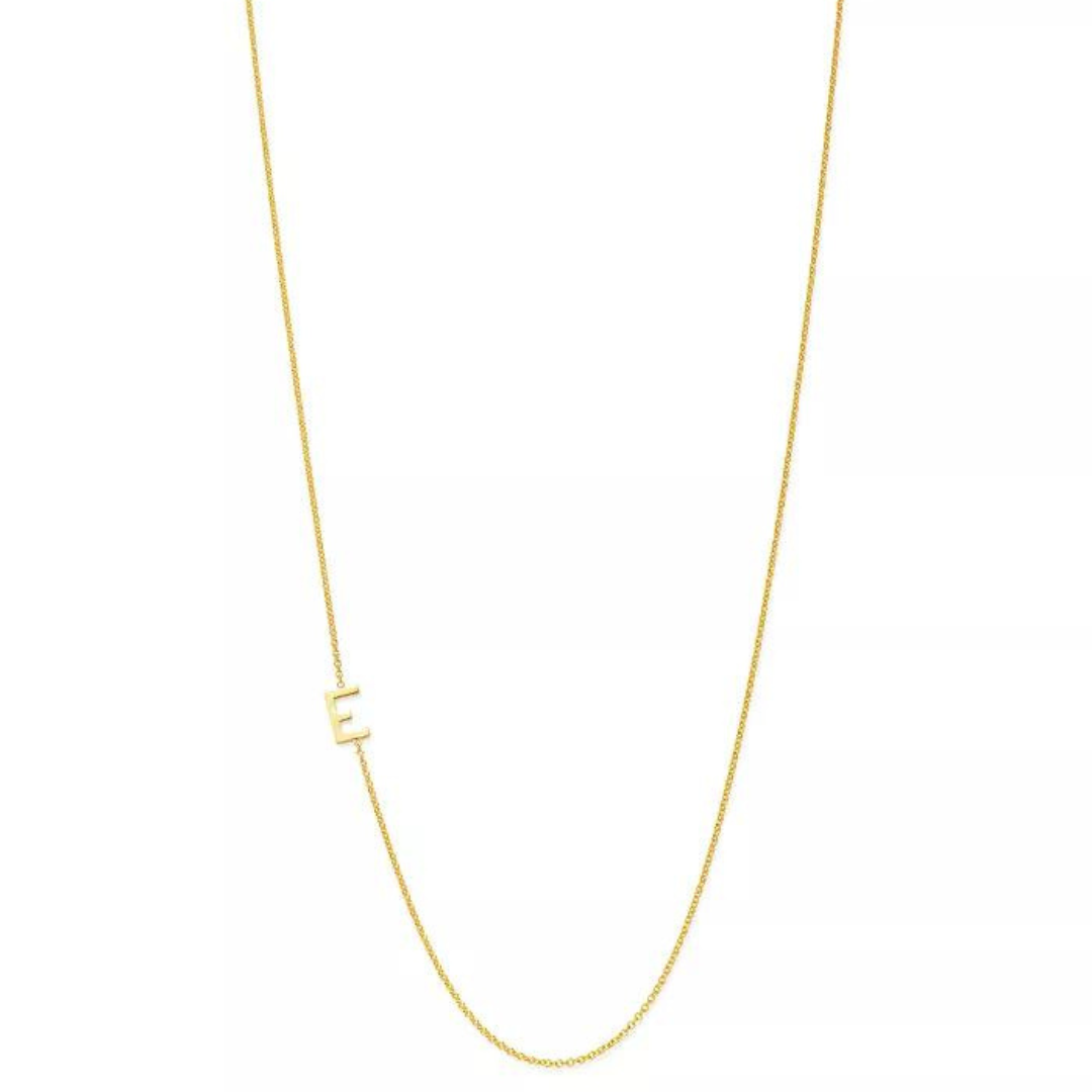 18k Gold Plated Sideway Initial Necklace-Necklace-NEVANNA