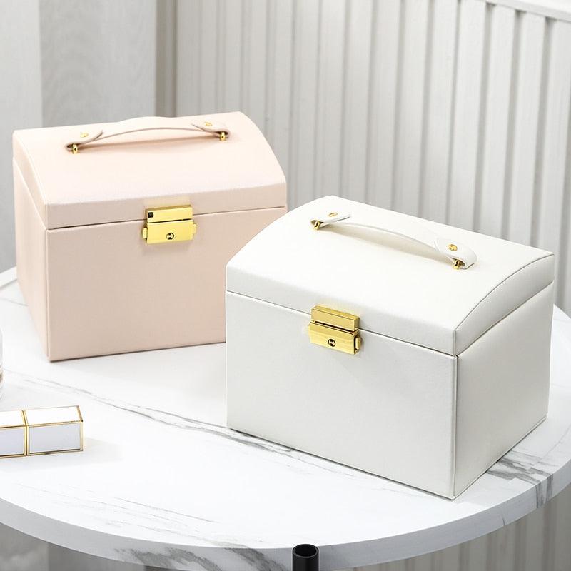 Jewelry Box Organizer With Compartments and Mirror-Jewelry Holders-NEVANNA