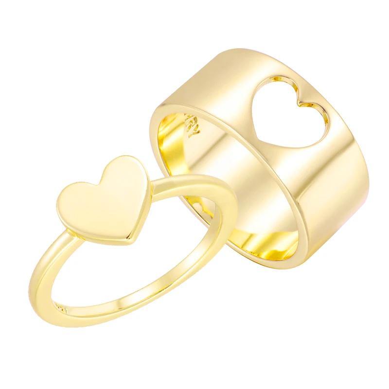 Adjustable Heart Ring Set-Rings-NEVANNA