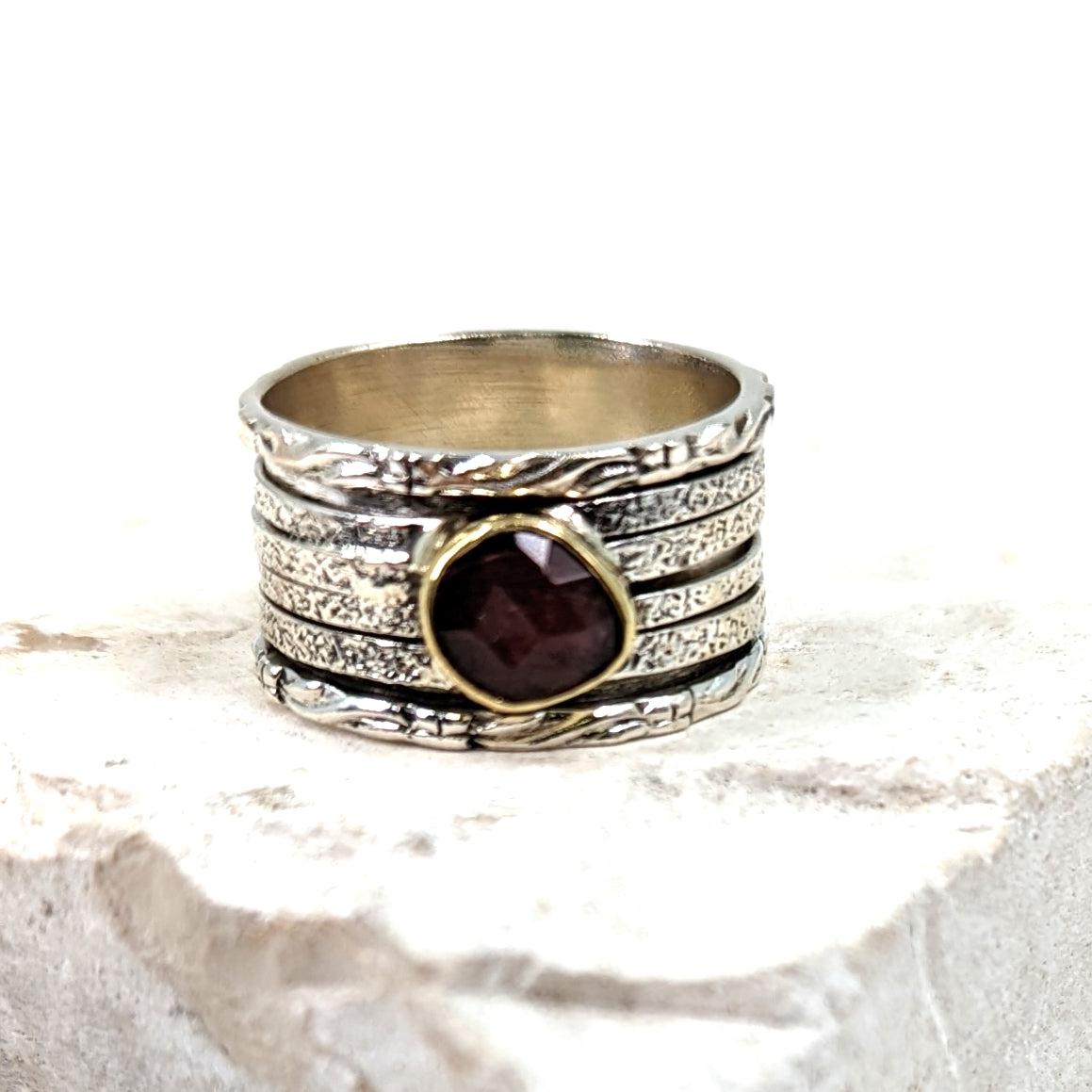 Chic Tourmaline Spinning Ring-Rings-NEVANNA