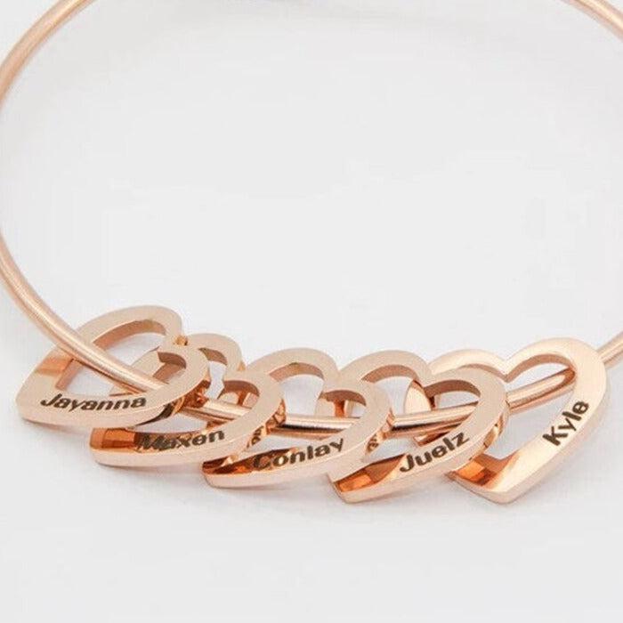Custom Names Heart Charm Bracelet-Bracelets-NEVANNA