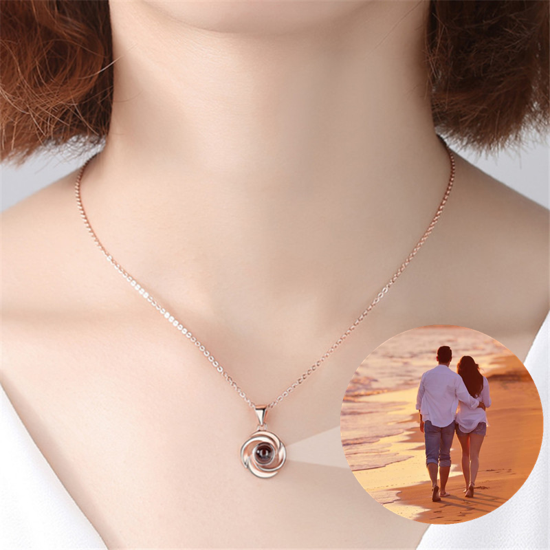 Custom Projection Photo Rose Necklace-Necklaces-NEVANNA