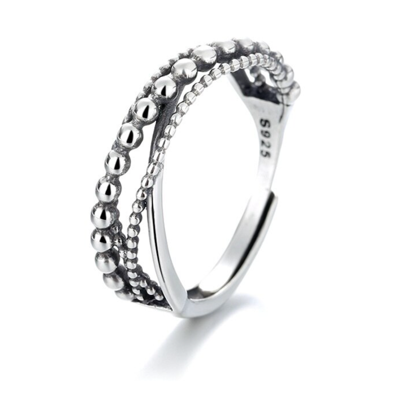 Vintage Bead Spinner Fidget Ring-Rings-NEVANNA