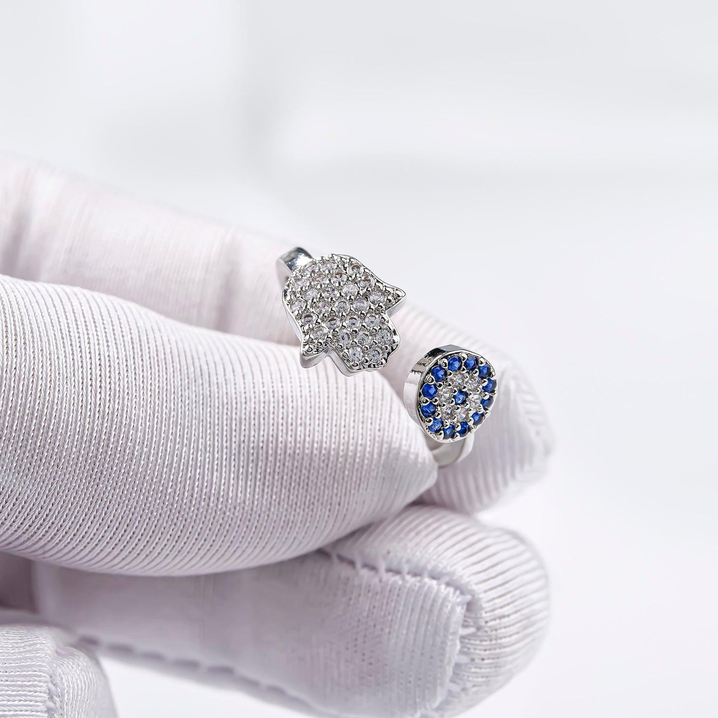 Evil Eye and Hamsa Hand Ring-Rings-NEVANNA