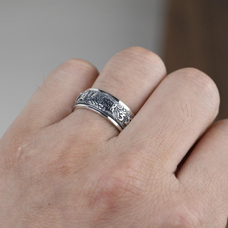Fei Buddhism Scripture Spinner Ring-Rings-NEVANNA