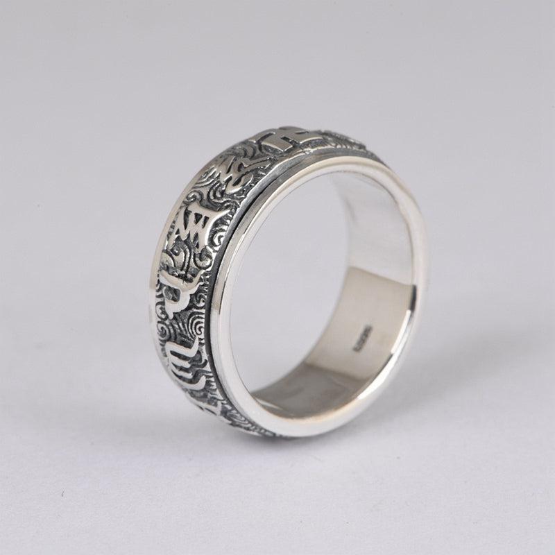 Fei Buddhism Scripture Spinner Ring-Rings-NEVANNA
