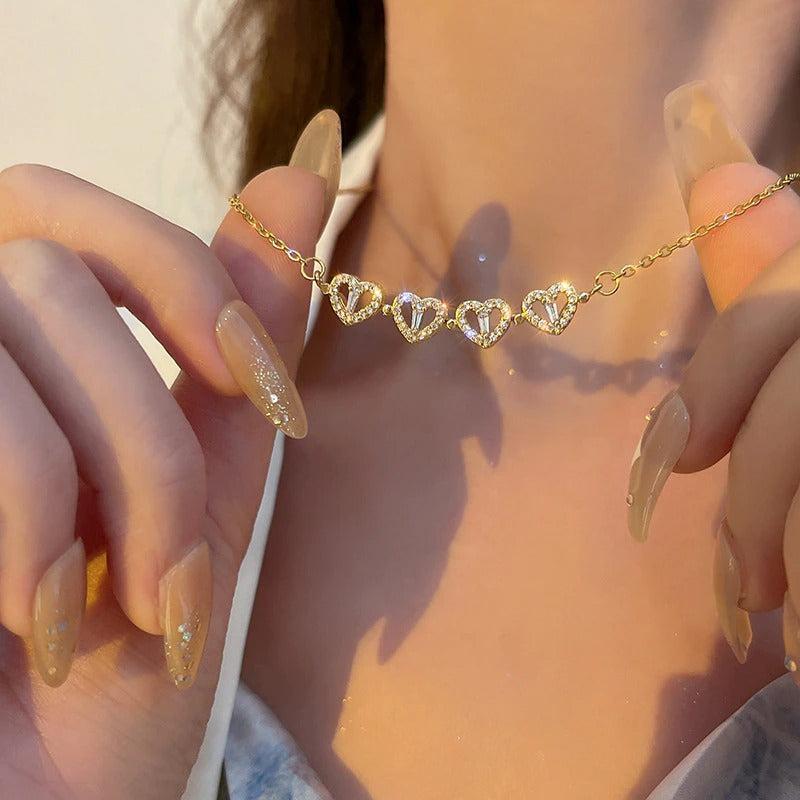 Four Leaf Clover Heart Magnetic Pendant Necklace-NEVANNA