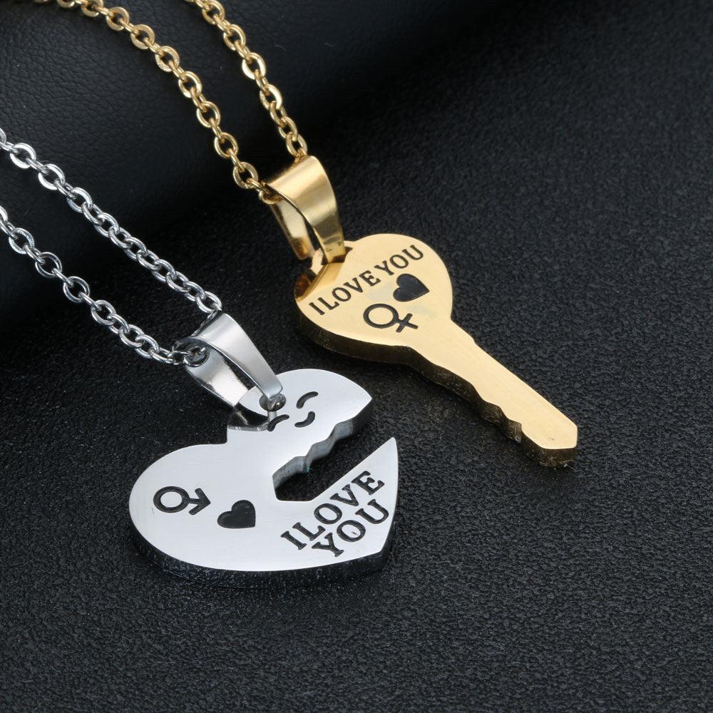 Heart Key Pendant Necklace-Necklaces-NEVANNA
