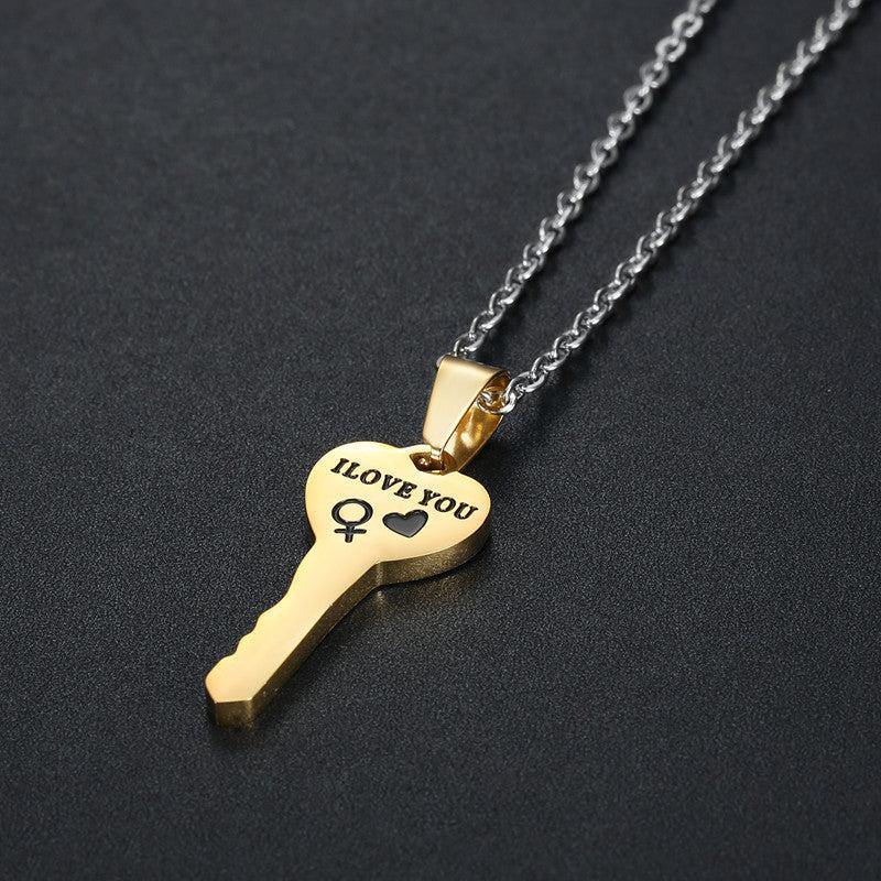 Heart Key Pendant Necklace-Necklaces-NEVANNA