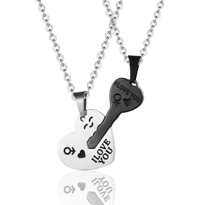 Heart Key Pendant Necklace-Necklaces-NEVANNA