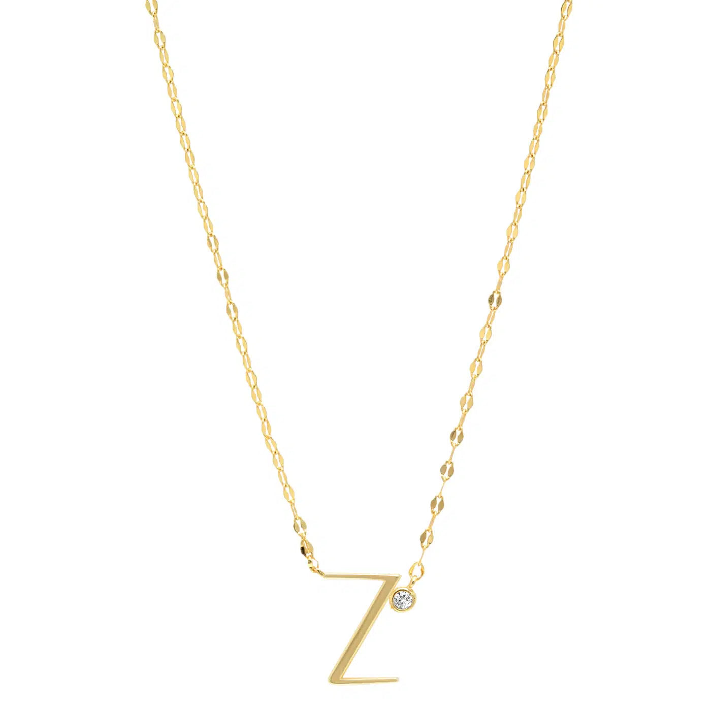 Letter Necklace with Zirconia-Necklace-NEVANNA
