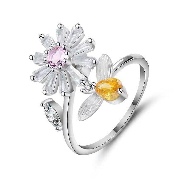 Anti-Anxiety Rotating Flower Ring-Rings-NEVANNA