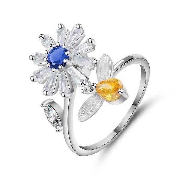 Anti-Anxiety Rotating Flower Ring-Rings-NEVANNA