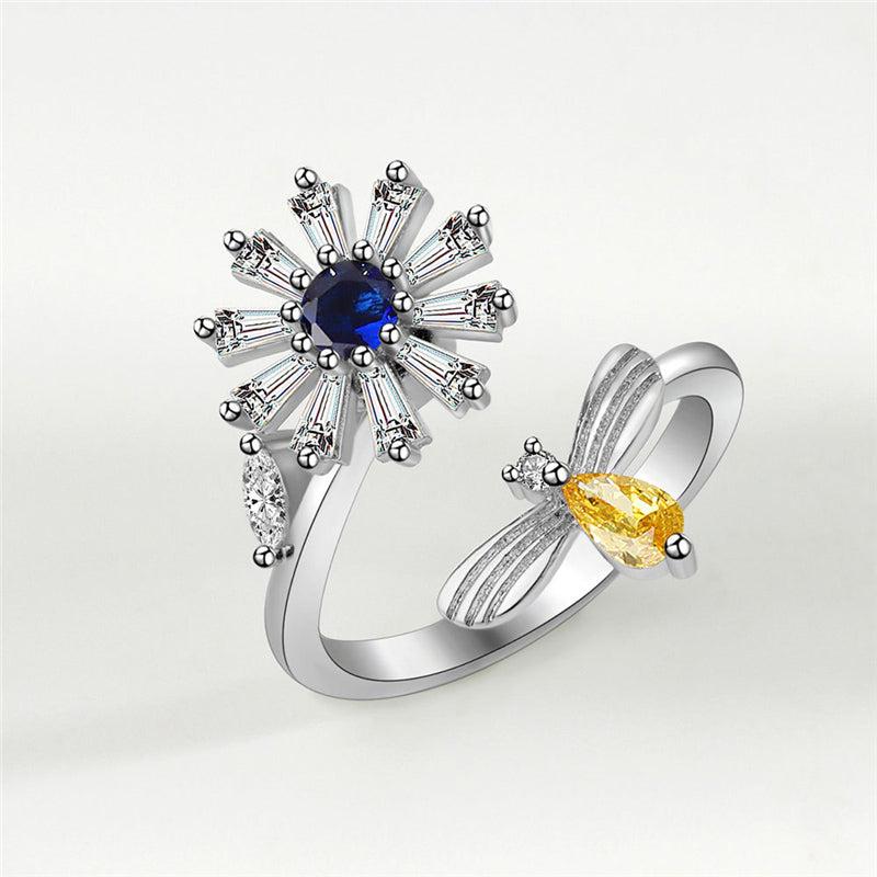 Anti-Anxiety Rotating Flower Ring-Rings-NEVANNA