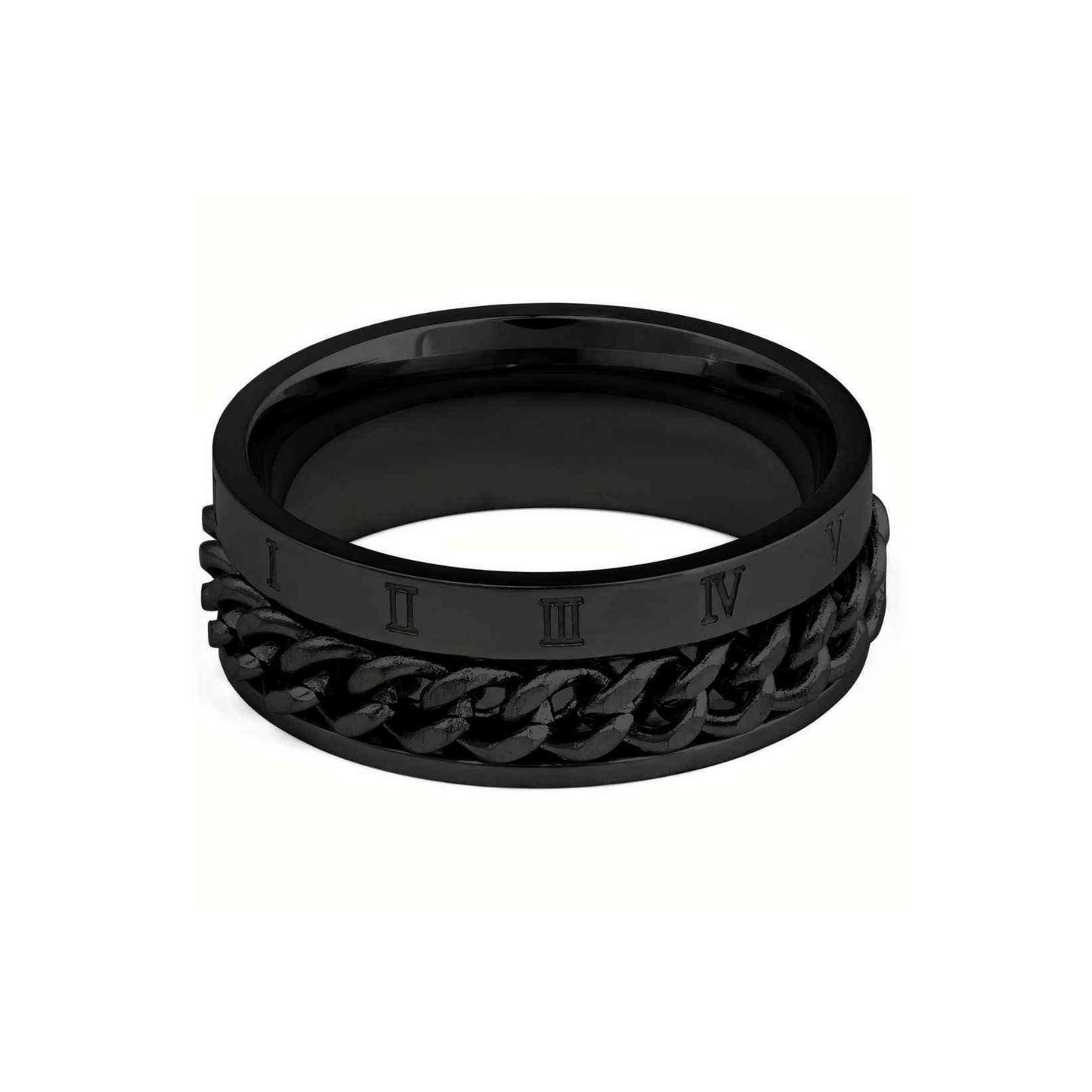 Roman Numeral Spinner Chain Ring-Rings-NEVANNA