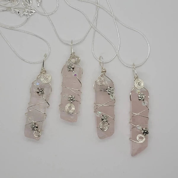 Rose Quartz Crystal Necklace-Necklaces-NEVANNA
