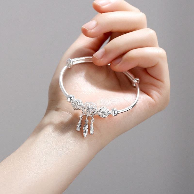 Sterling Silver Dream Catcher Bracelet-Bracelets-NEVANNA