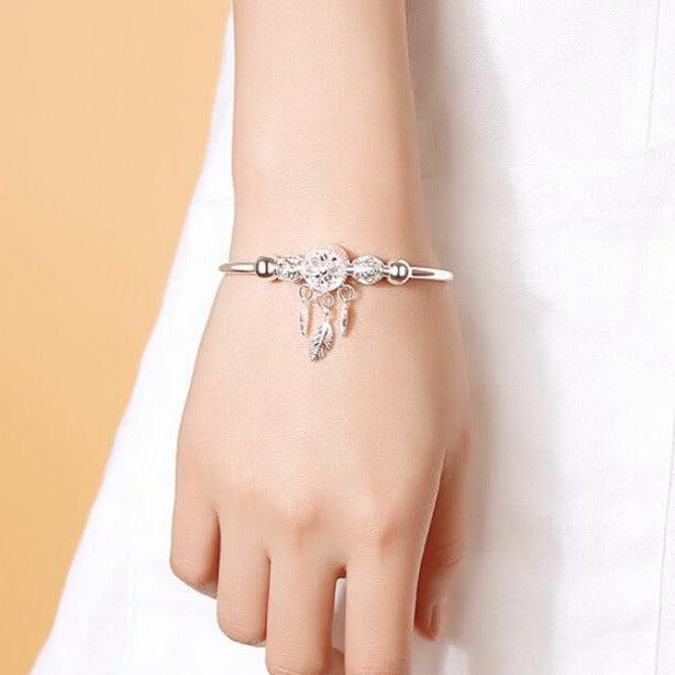 Sterling Silver Dream Catcher Bracelet-Bracelets-NEVANNA