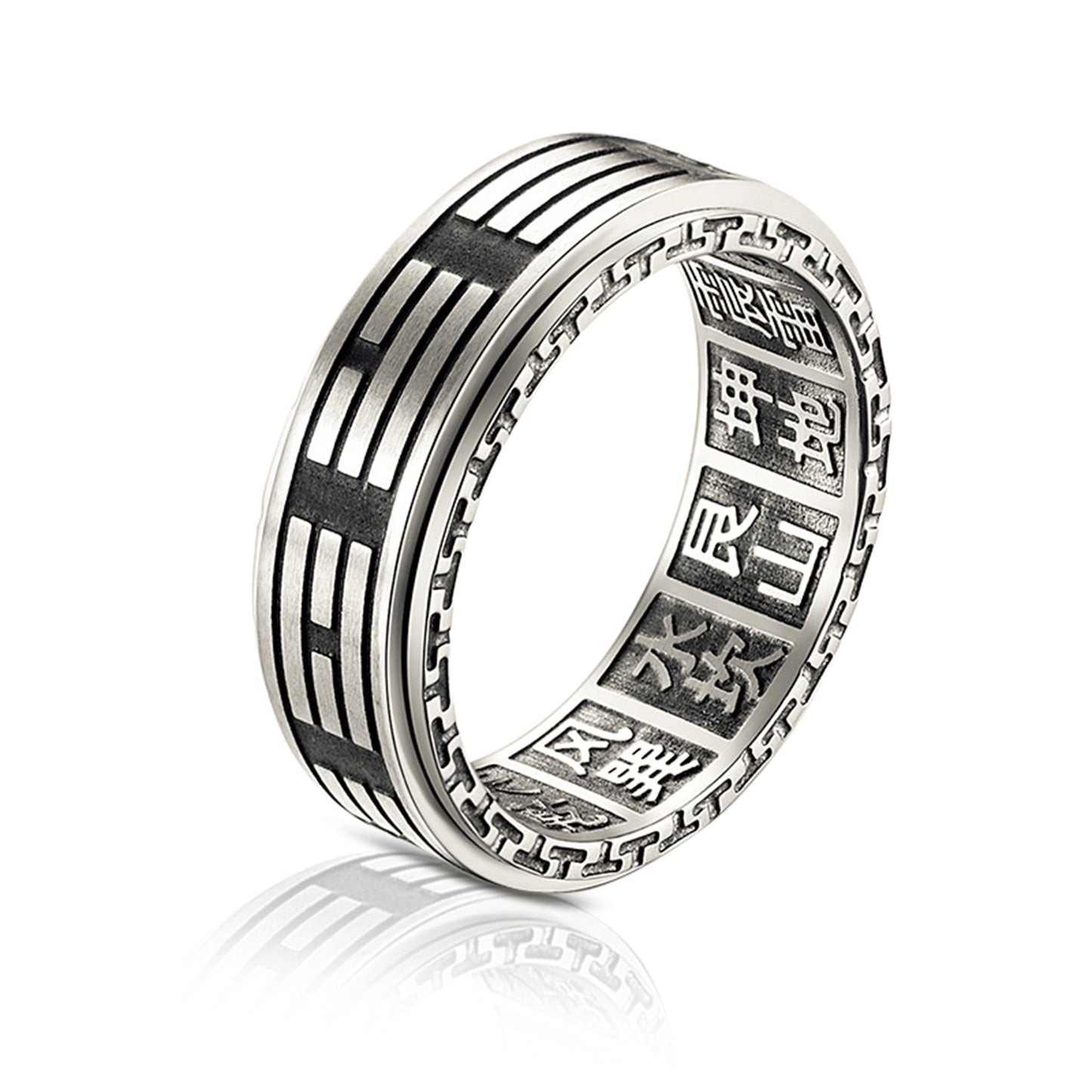 Yin Yang Titanium Spinner Ring-Rings-NEVANNA