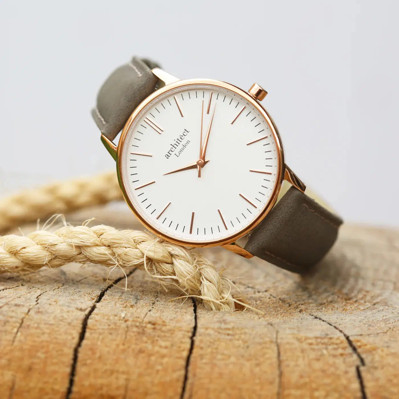 Ladies Architēct Blanc - Personalised Ladies' Watch With Light Grey Strap-NEVANNA
