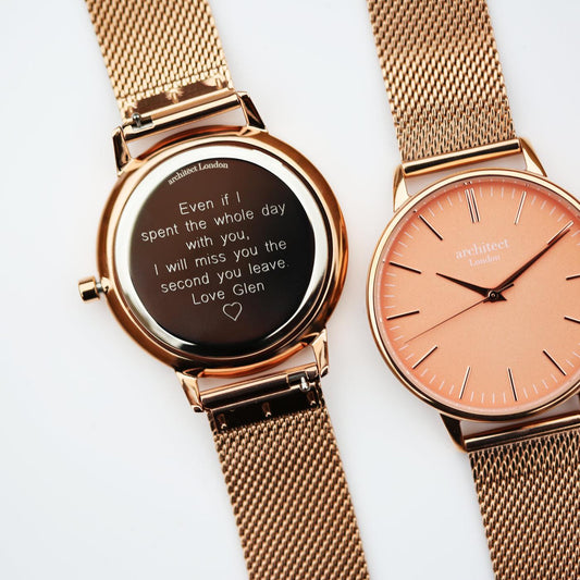 Architēct Coral - Personalised Ladies Watch - Rose Gold-NEVANNA