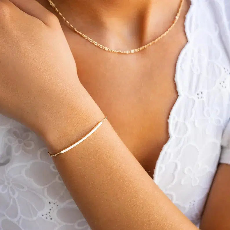 Custom Curve Charm Slider Bracelet-Bracelets-NEVANNA