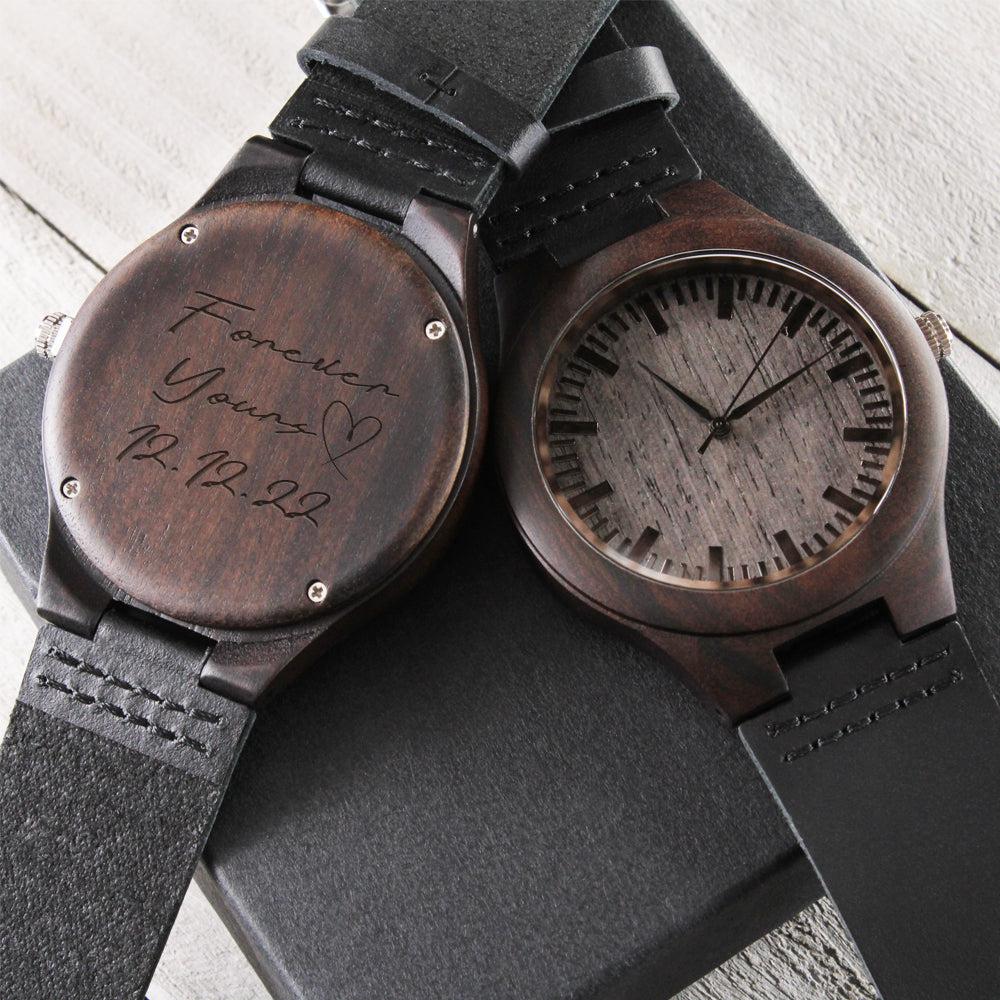 Custom Wood Watch - Engraved with your own handwriting-NEVANNA