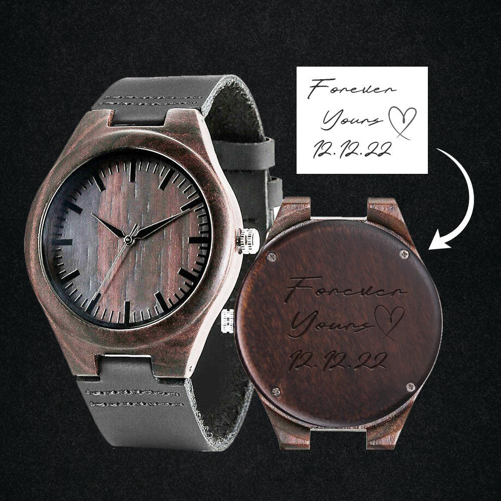 Custom Wood Watch - Engraved with your own handwriting-NEVANNA