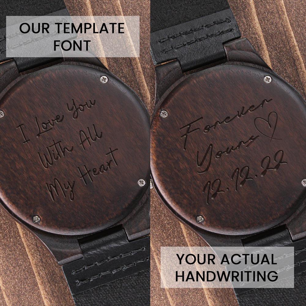 Custom Wood Watch - Engraved with your own handwriting-NEVANNA