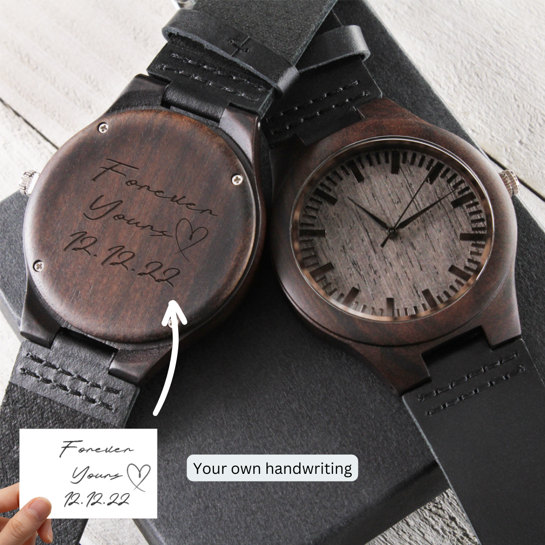 Custom Wood Watch - Engraved with your own handwriting-NEVANNA