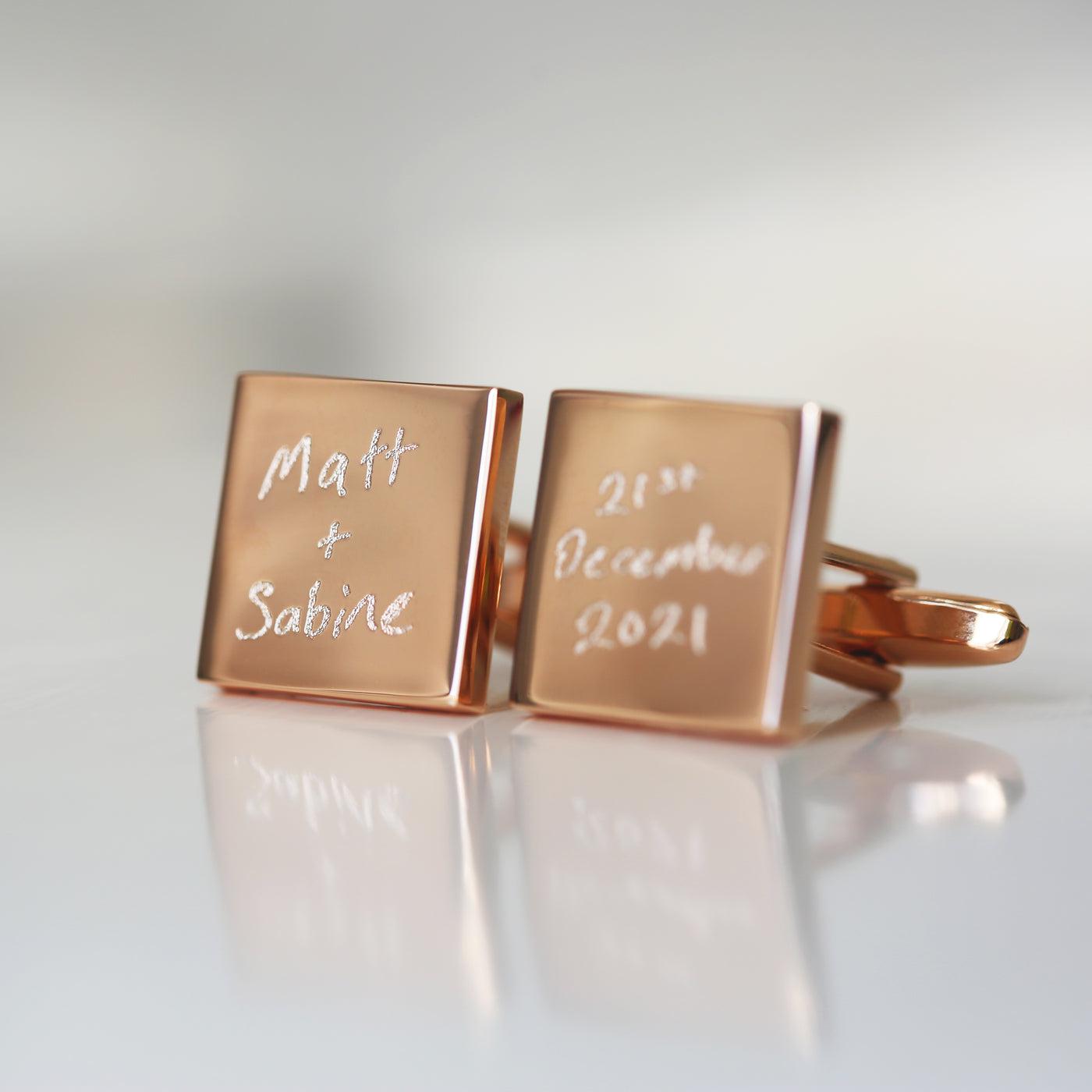 Engraved Cufflinks - Own Actual Handwriting-NEVANNA