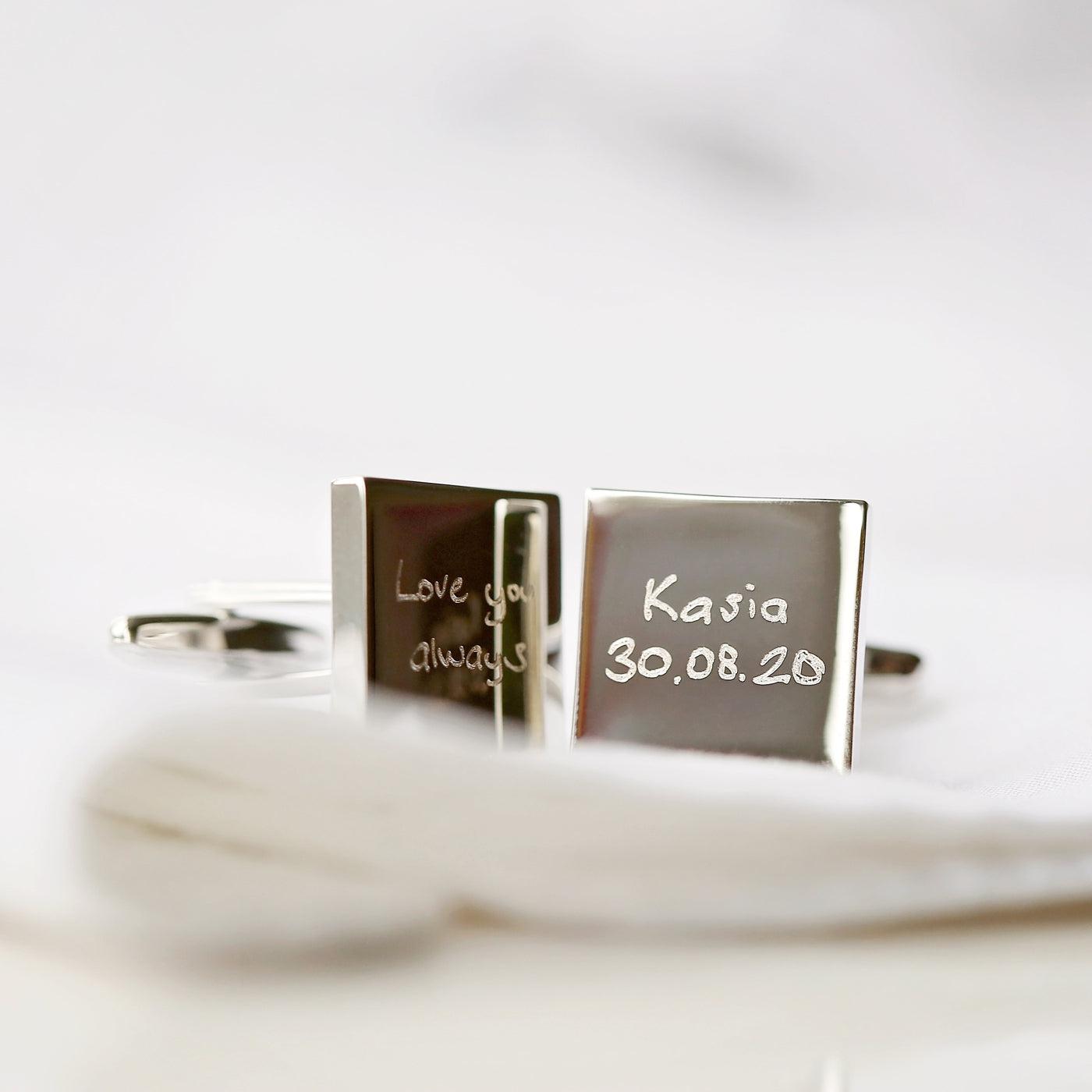 Engraved Cufflinks - Own Actual Handwriting-NEVANNA