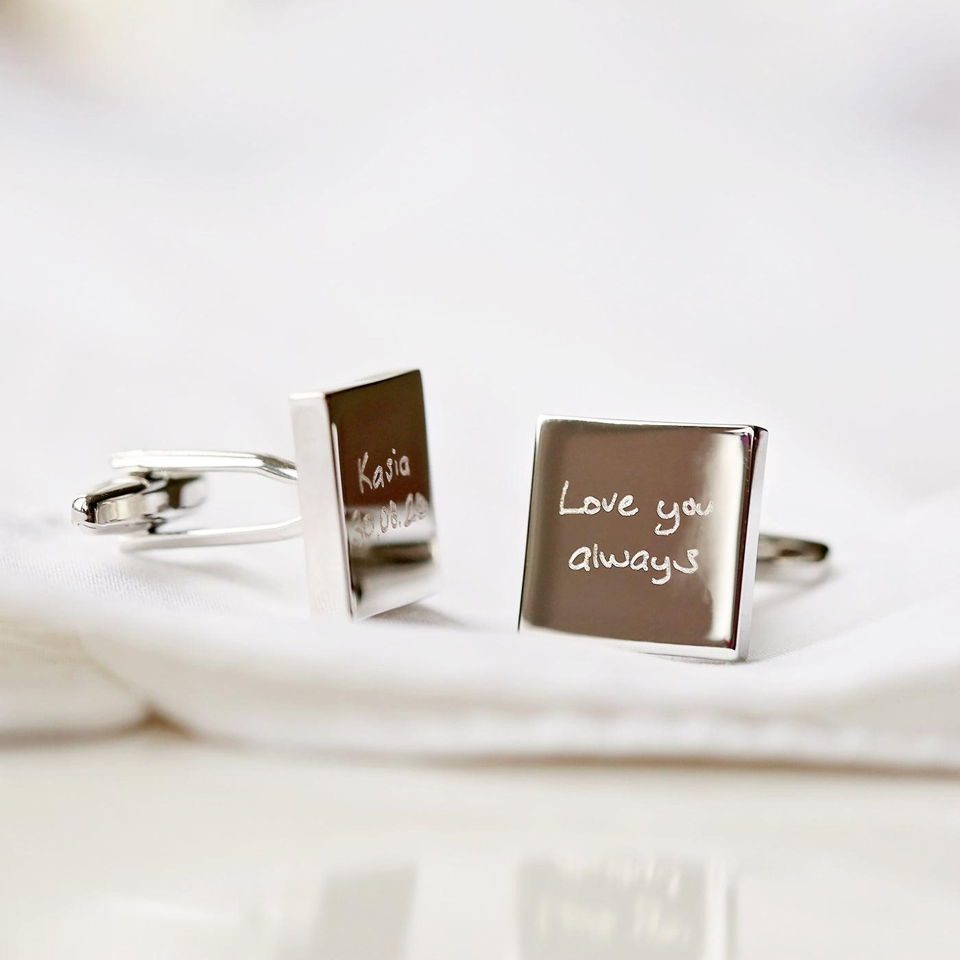 Engraved Cufflinks - Own Actual Handwriting-NEVANNA