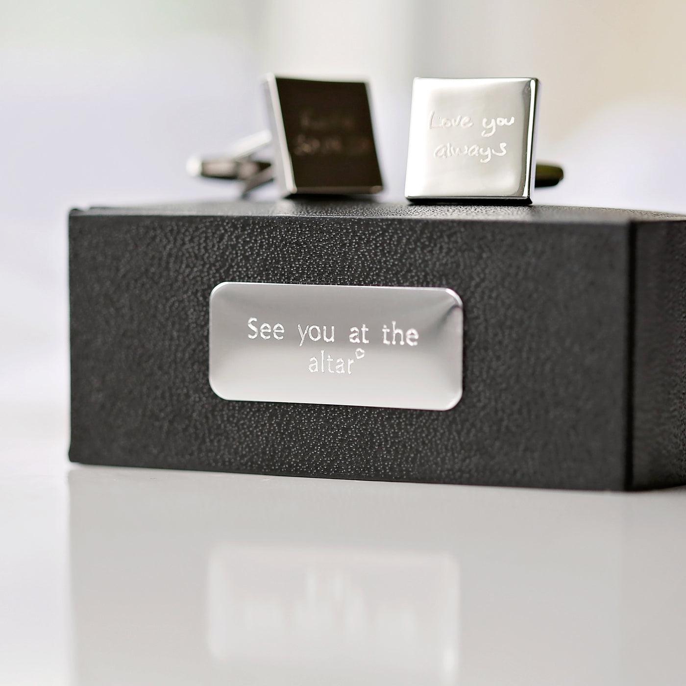 Engraved Cufflinks - Own Actual Handwriting-NEVANNA