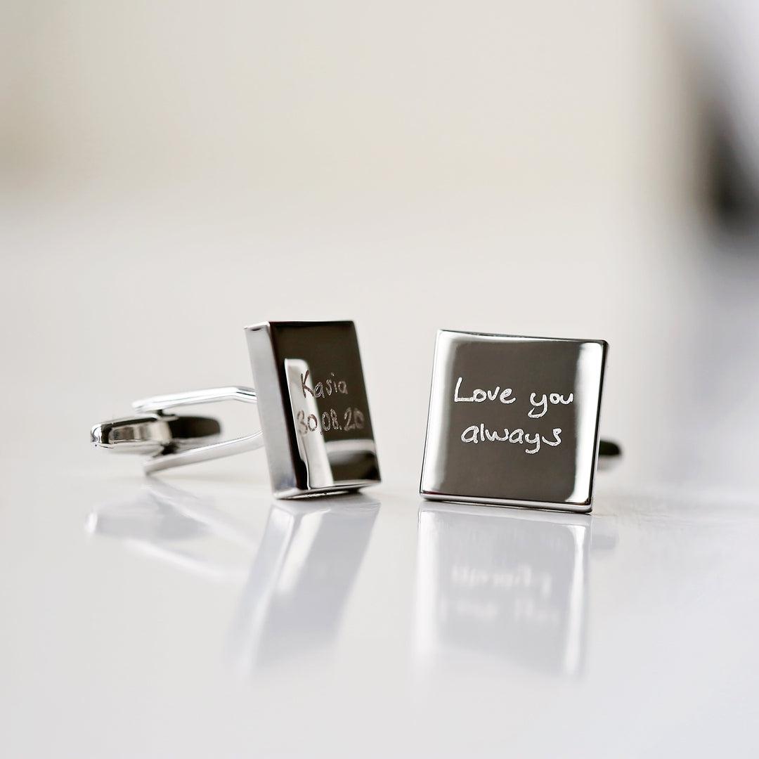 Engraved Cufflinks - Own Actual Handwriting-NEVANNA