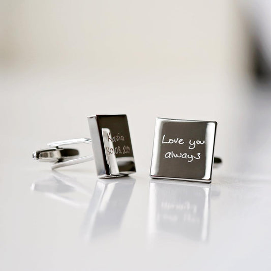 Engraved Cufflinks - Own Actual Handwriting-NEVANNA