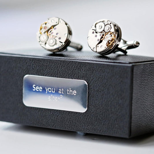 Engraved Gear Movement Cufflinks-NEVANNA