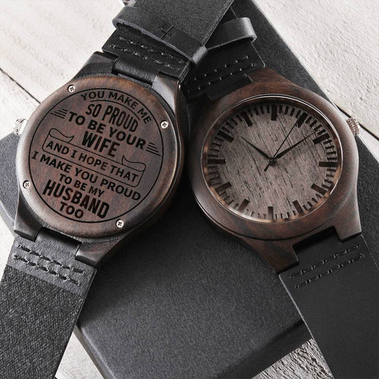 Engraved Wood Watch " You Make Me So Proud..."-Watches-NEVANNA
