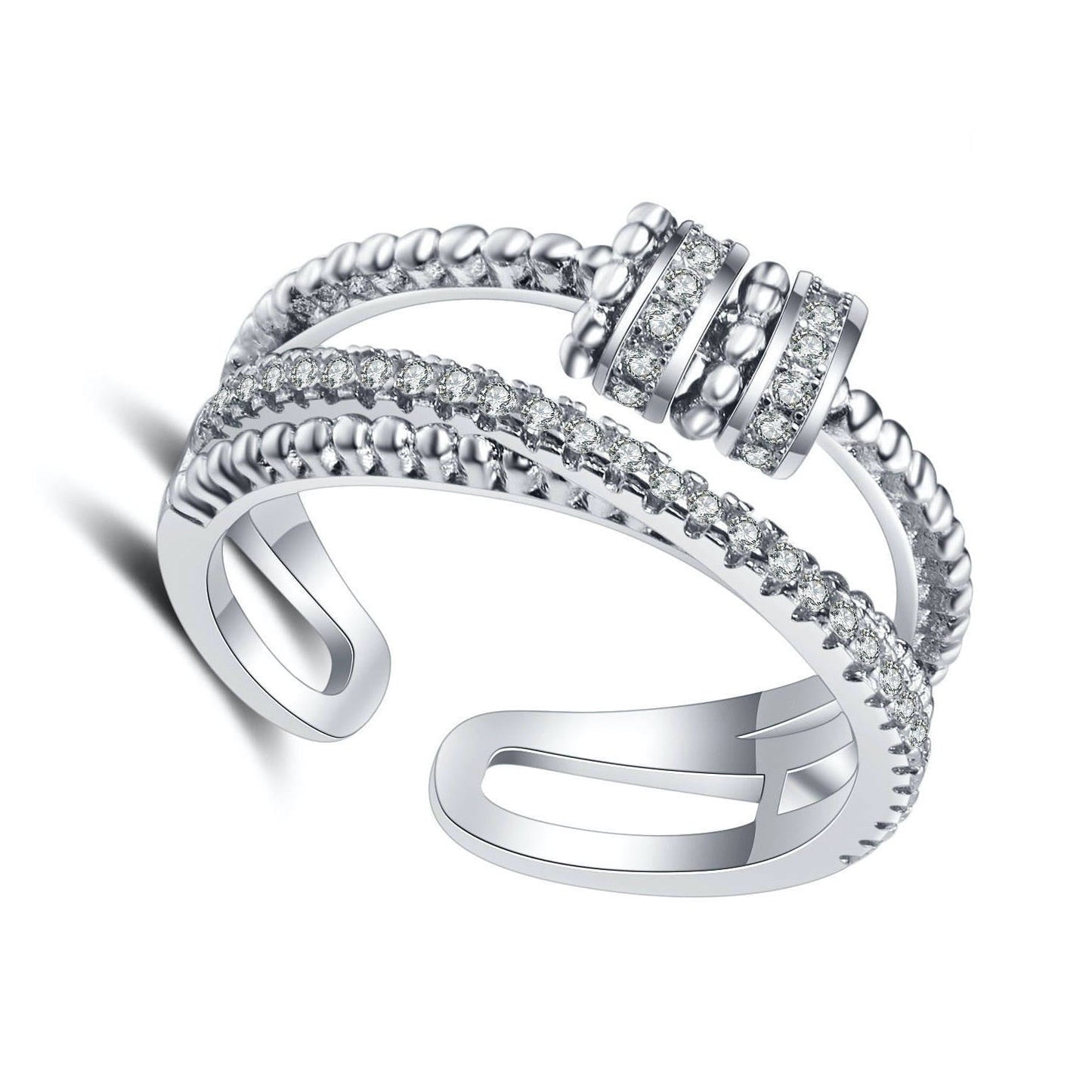 Inlaid Zircon Anxiety Ring-Rings-NEVANNA