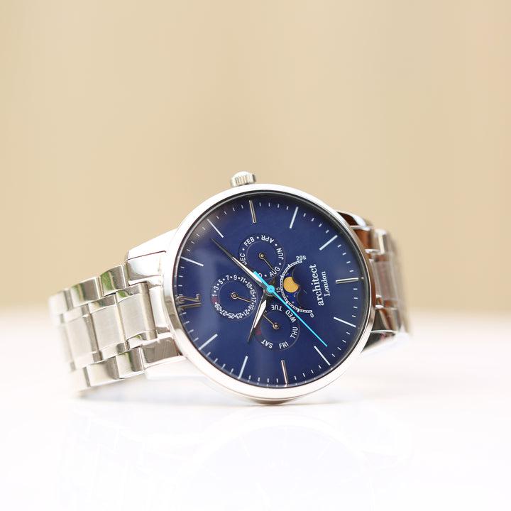 Men's Architect Apollo Blue - Handwriting Engraving Watch-NEVANNA