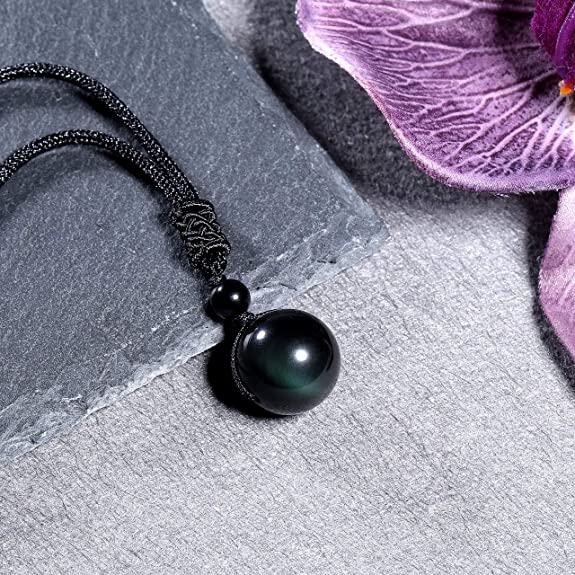 Natural Obsidian Chakra Necklace-Necklaces-NEVANNA