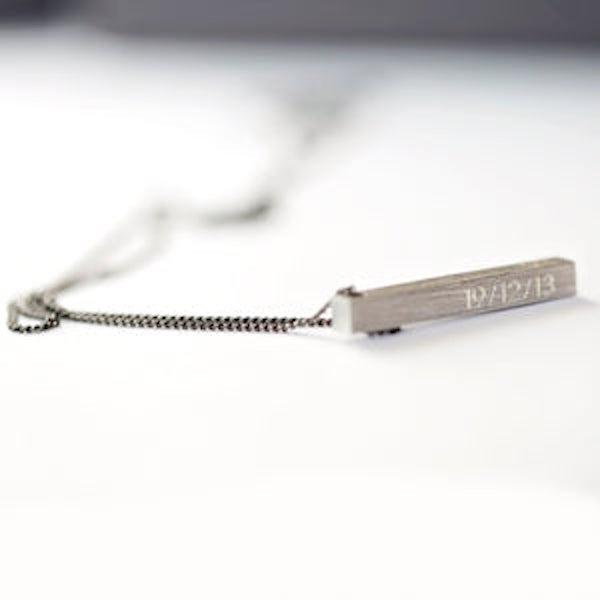 Personalised Brushed Men's Necklace-NEVANNA