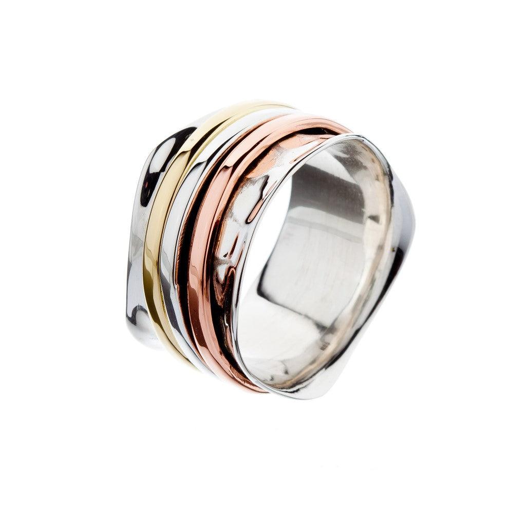 Three-Tone Spinner Ring-Rings-NEVANNA