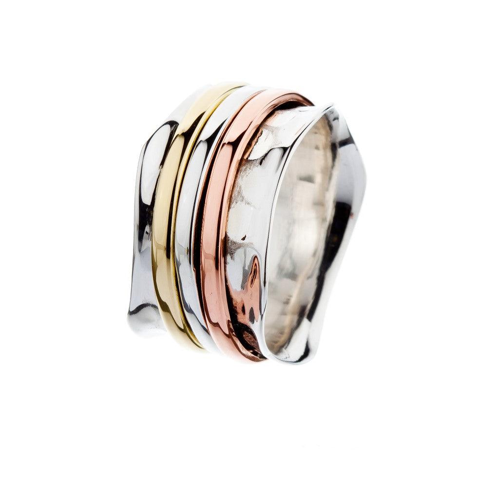 Three-Tone Spinner Ring-Rings-NEVANNA