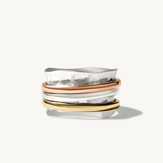 Three-Tone Spinner Ring-Rings-NEVANNA